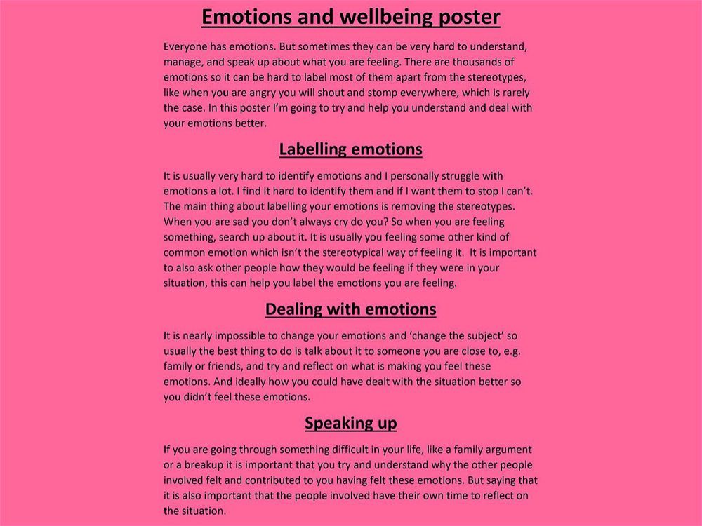 Year 7 and Year 8 PSHE: Emotions, Mental Health and Self-Care - Image