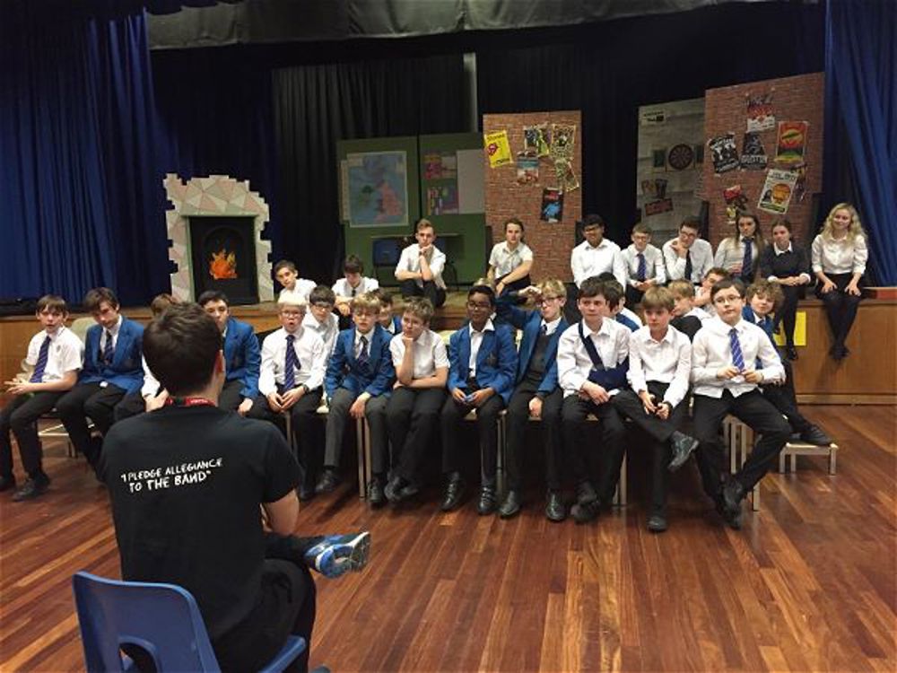 The cast of our school production, School of Rock, were treated to a masterclass by actor Cameron Sharp - Image