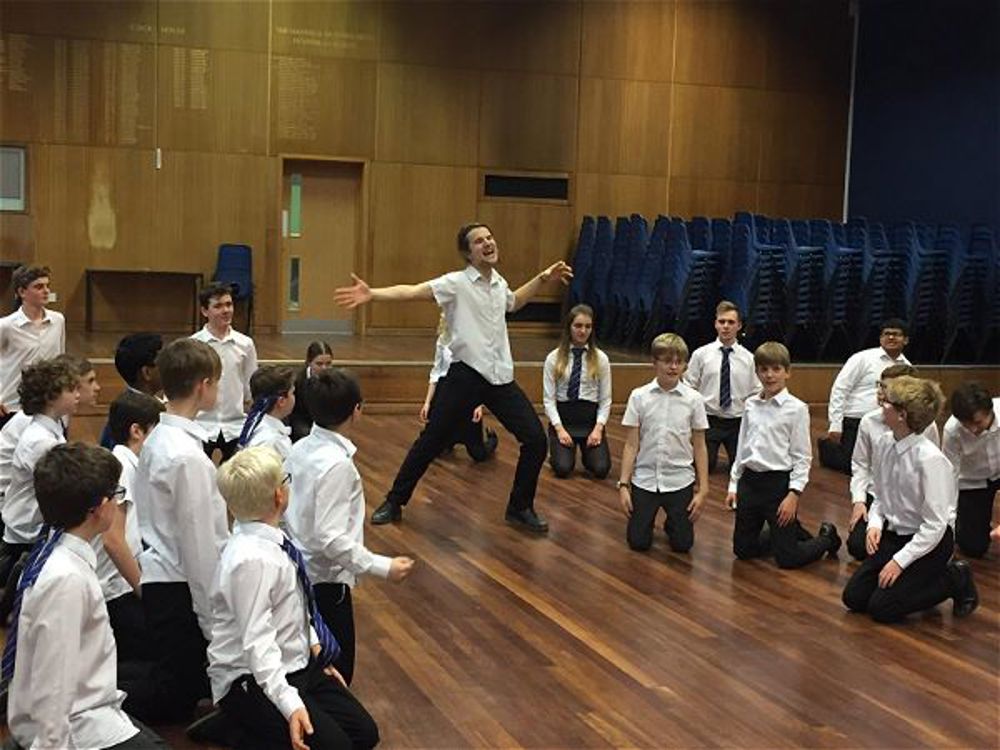 The cast of our school production, School of Rock, were treated to a masterclass by actor Cameron Sharp - Image