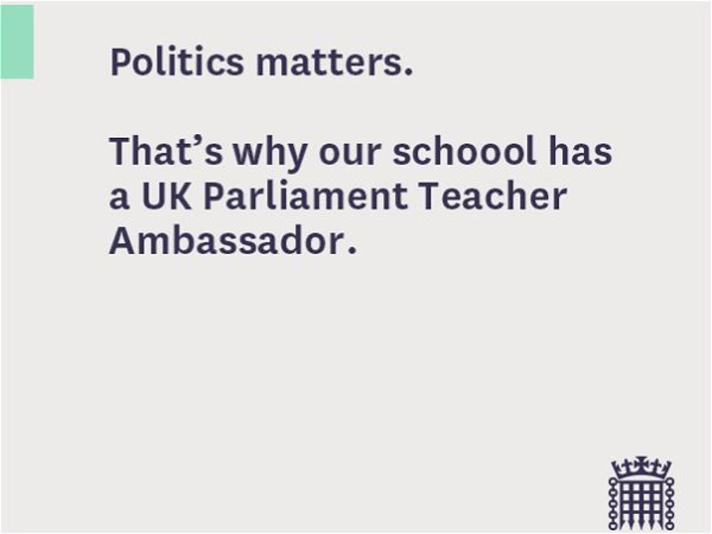 UK Parliament Teacher Ambassador at STRS - Image
