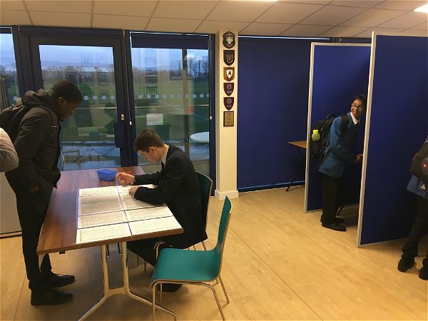 Photo 1 - Students take to the polls!