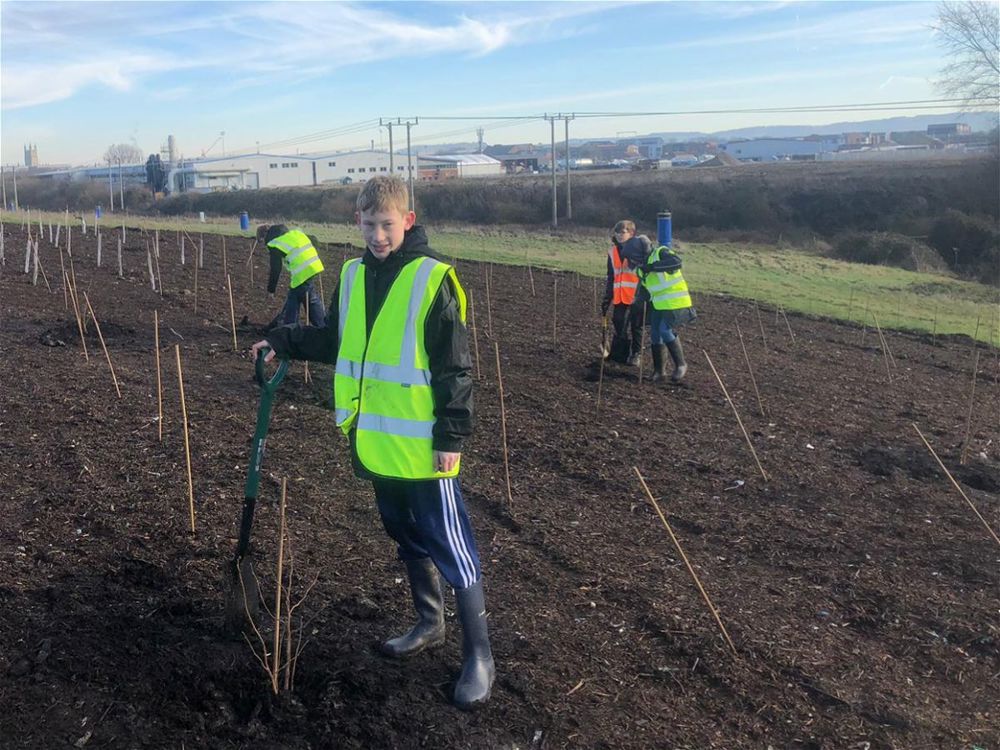 Eco Club Students Plant Trees on Landfill Site - Image